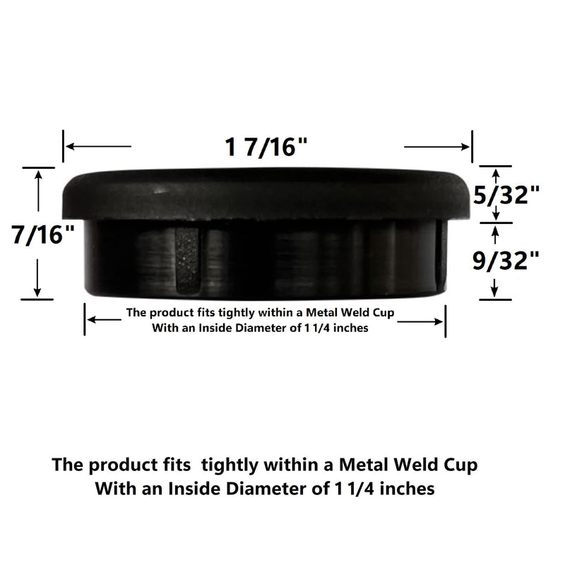 24 Pack 1-1/4" Deluxe Wrought Iron Patio Furniture Glides Outdoor Patio Chair Insert Glides End Caps for Metal Chair Feet Inserts (Black)