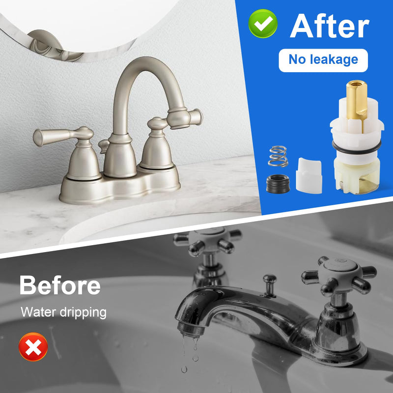 RP25513 Faucet Stem Assembly Kit Compatible with Delta Two Handle Faucet with RP4993 Rubber Seat and Spring-4Pack