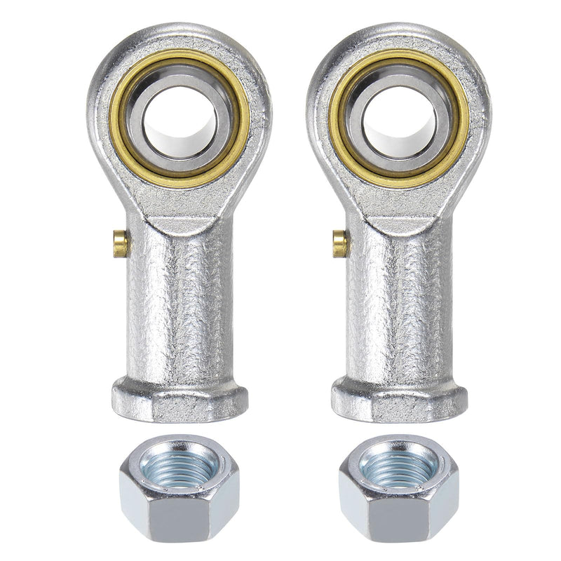 uxcell 2pcs PHSB6 Female Rod End Bearing 3/8 Inch Bore and 3/8-24 Right Hand Thread, Self-Lubricating Joint Rod Ends, Includes Jam Nut