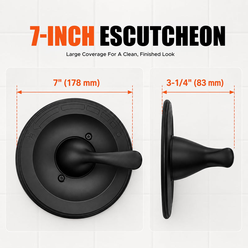 T13020 Shower Trim Kit, Matte Black Shower Valve Trim Kit