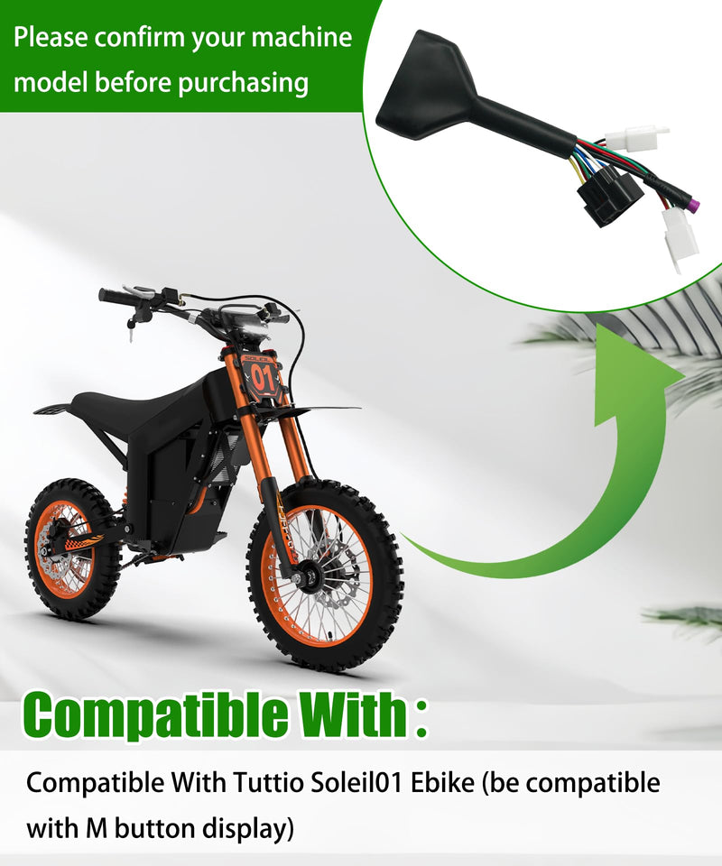 Ebike Controller Main Line Fits for Tuttio Soleil01 Ebike Controller Wire Harness Assembly(Be Compatible with M Button Display)