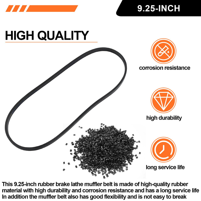 9.25" Non Vented Rotor Silencer Band Fits for Large Non-Vented Rotors, Replacement Part for AMMCO 6922 and GOODSON Rubber Brake Lathe Silencer Band, 2 Pack