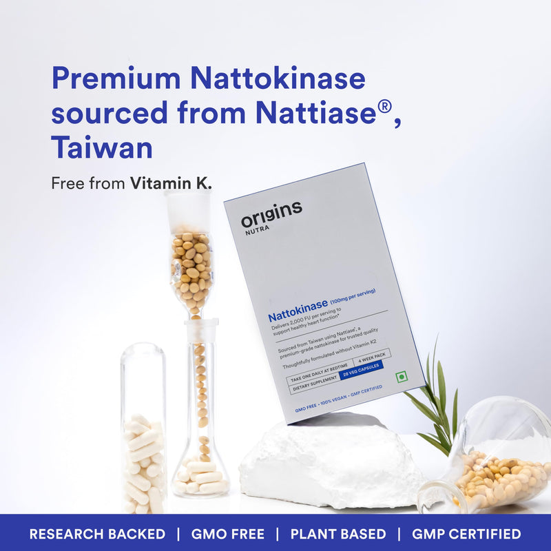 Nattiase® Nattokinase 2000FU | Supports Heart Health & Smooth Circulation| GMP Certified| 28 Veg Capsules (Pack of 1)