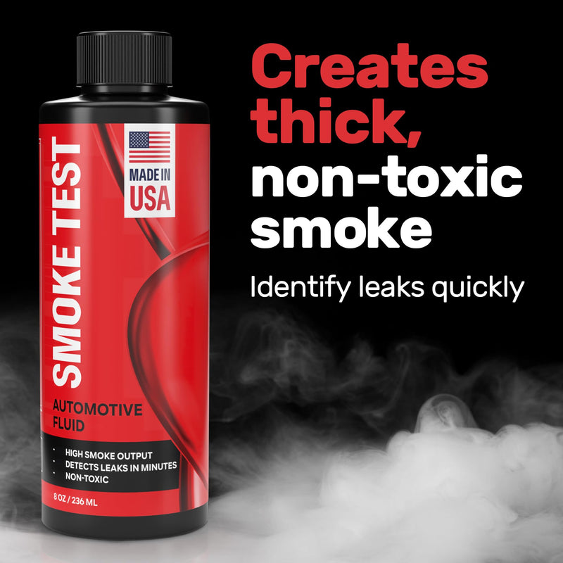 Smoke Test Fluid for Automotive Smoke Machines - 8oz Solution Creates High Density Smoke - Made in USA - Detect Leaks in All Systems EVAP, Intake, Fuel, Vacuum, Exhaust Systems, Turbo & Super Charger