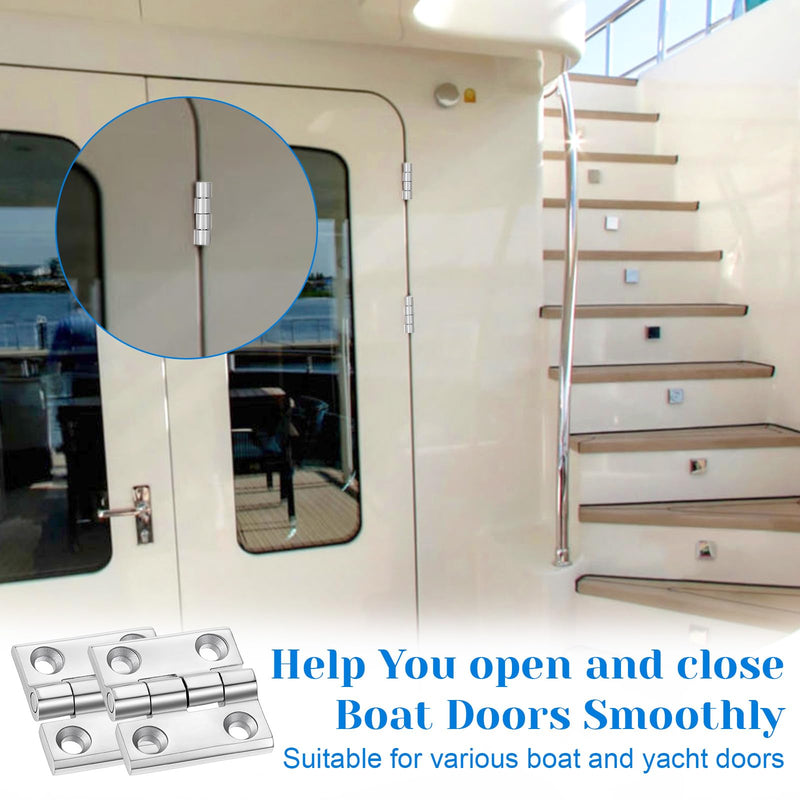 Lemecima 6 Pack 316 Stainless Steel Hinges Marine Grade (2" × 2" or 1-1/2" × 1-1/2" Heavy Duty Boat Hatch Hinge Casting Cabinet Door Hinge