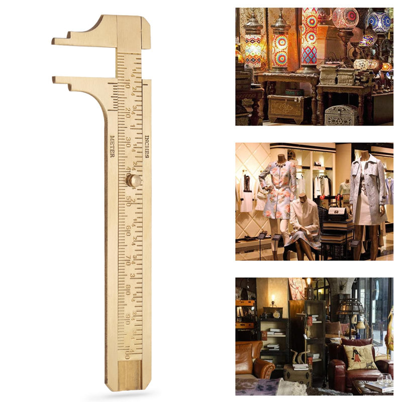 Vernier Caliper,4'' Brass Caliper Measuring Tool,0-100MM/0-4inch High Precision Slide Caliper Manual Micrometer for DIY/Household Denashv0uynrfgh8-02