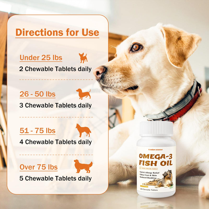 Allergy & Itch for Dogs - Omega 3 Fish Oil Skin and Coat Chews Tablet - Dog Itching & Ears Relief - Reduced Seasonal Allergies Shedding Dry Skin Itchy Paws Hot Spots Treatment