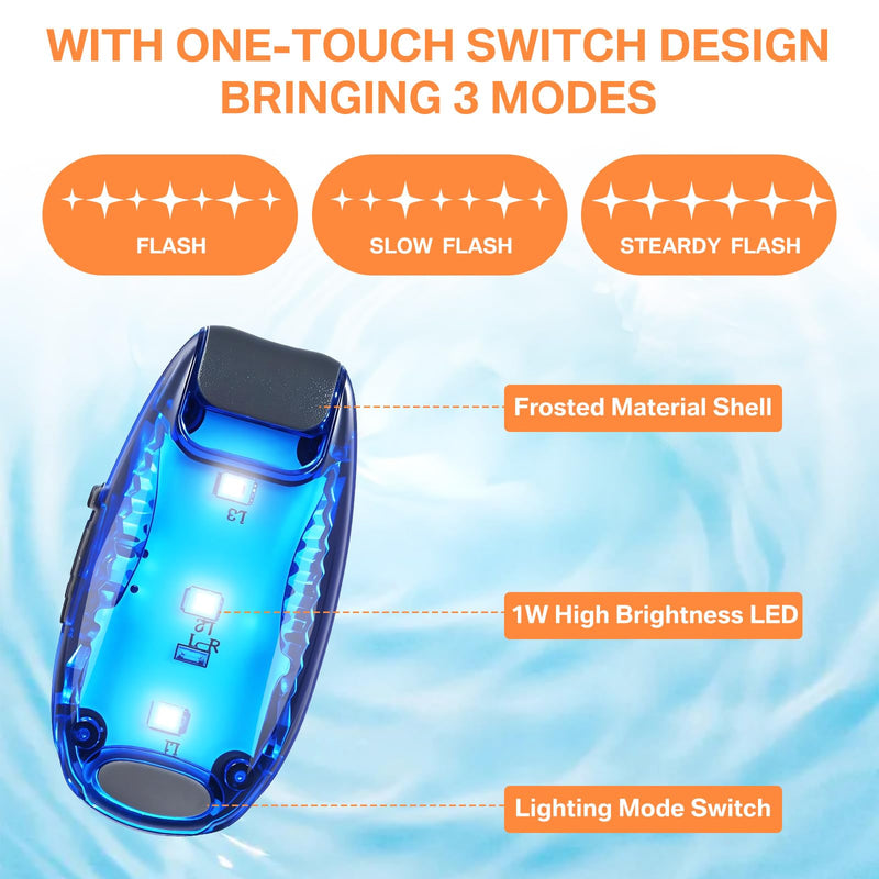 Tellegloww 16 Pcs Kayak Lights for Night Kayaking, 8 Pack USB Rechargeable Waterproof LED Red & Blue Boat Safety Warning Strobe Light with 3 Modes Easy Clip-on & 8 Emergency Whistles for Night Fishing