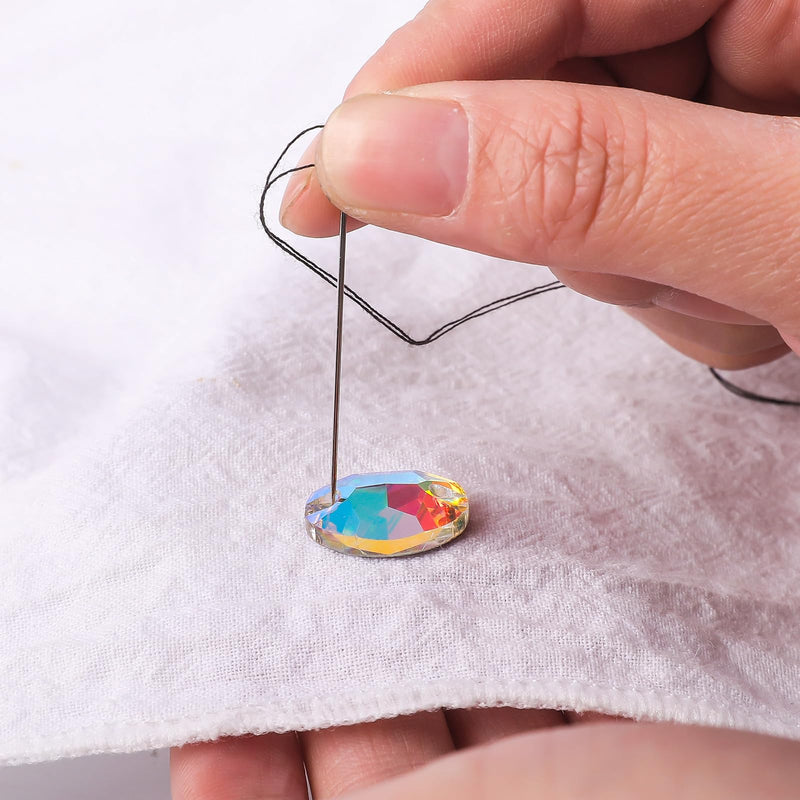 SWTHONY 122pcs AB Sew on Rhinestones for Crafting Mixed Shapes, Large Crystal Glass Gems Silver Plated Flatback Rhinestones Jewels for Crafts Clothes Fabric AB Coated