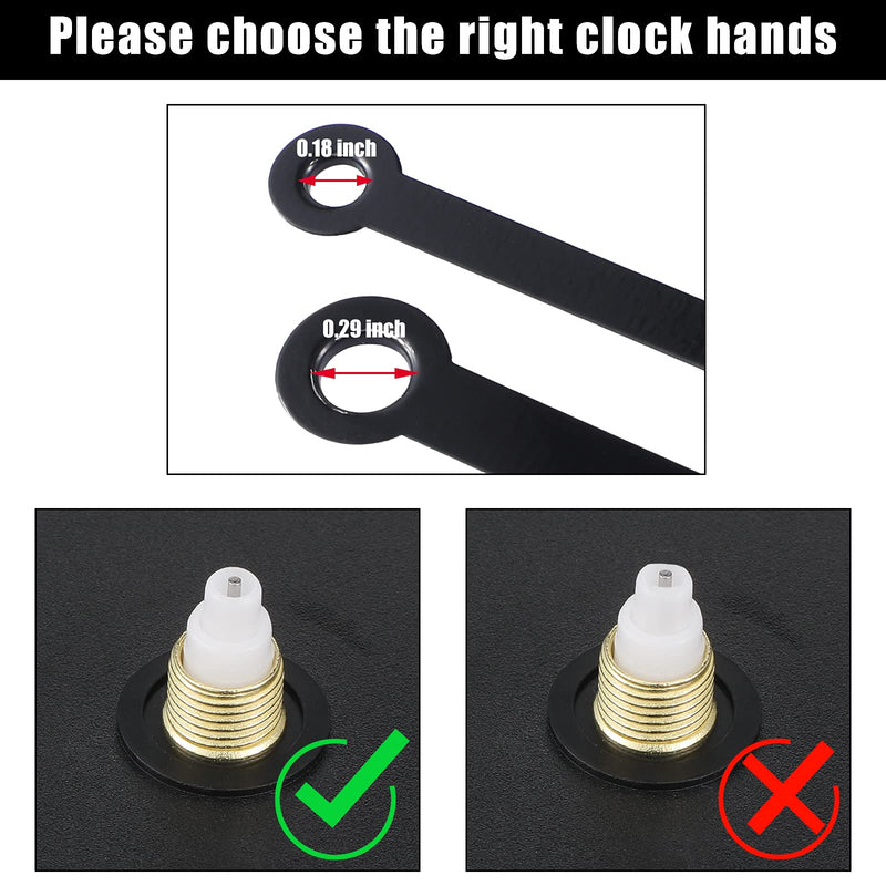 Mudder 14 Styles Black Clock Hands Only, Non Ticking Hands, Replacement Kit Made of Aluminum, DIY Movements Parts for Clock Repair, 14 Kinds of Size, Black