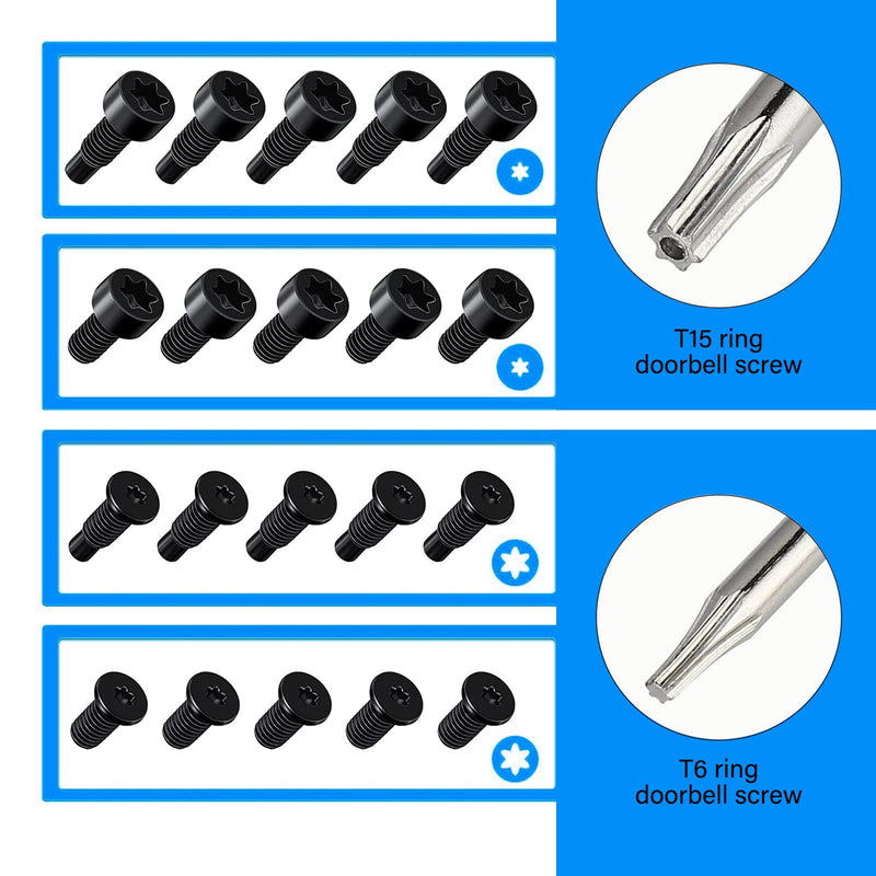Replacement Screwdriver T6 T15 & + 20Pcs Screws Fit Ring Doorbell 2 3 4 Plus Pro Elite Blue