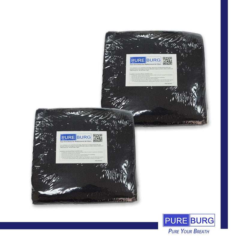 PUREBURG 16"x48" Cut-to-Fit Carbon Filter Sheet, Pack of 2