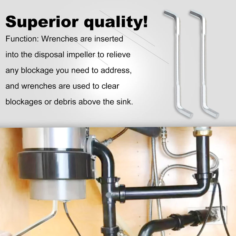 Garbage Disposer Unjamming Wrench/WRN-00 Garbage Disposal Wrench Tool - Compatible with All Waste King and SinkErator/Moen garbage disposals, Designed to Dislodge Jams or Clutter from above the Sink