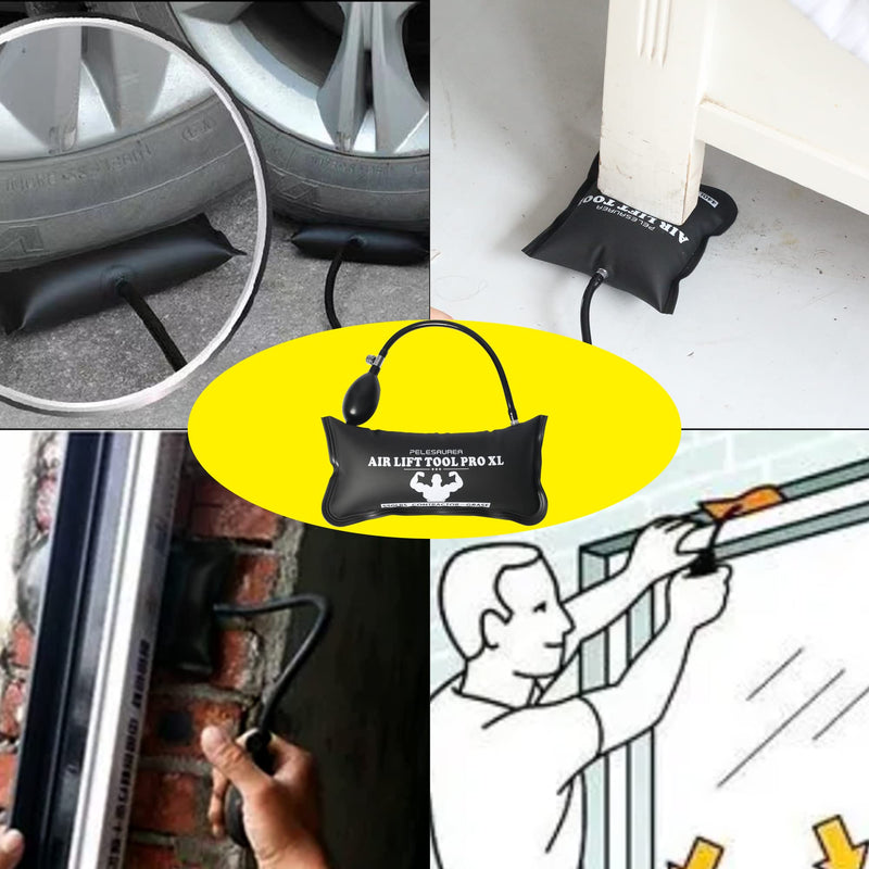 Air Wedge Bag 2pcs, Inflatable Air Shim with Pry Bars, Commercial Grade Air Wedge Pump Kit 001