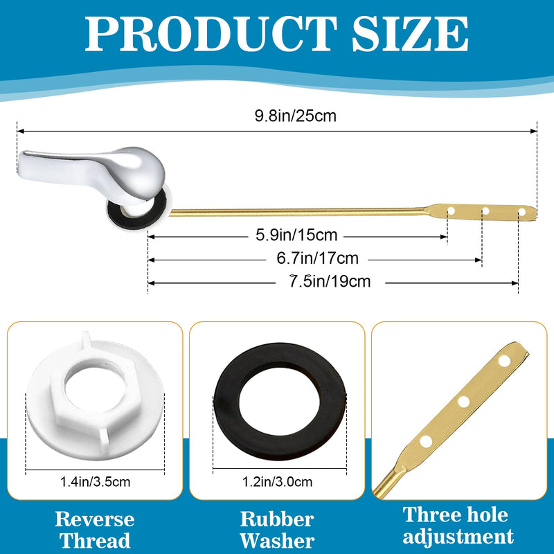 12 Pcs Toilet Handle Lever Flush Replacement Universal Brass Toilet Flush Handle Toilet Tank Trip Lever Bulk for Most Front Mount Toilet