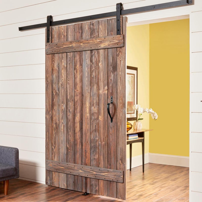 WellMade 10" Barn Door Handles Heavy Duty,Gate Handle for Wooden Fences Shed, Rustic Metal Decorative Sliding Door Pull Handles (Black 2 Packs)
