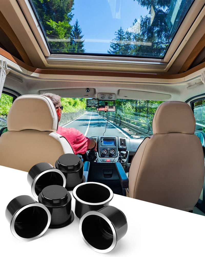 JoyTutus 6pcs Universal Cup Holder Inserts for RV, Boat, Car, Couch, Golf Cart & Pontoon - Elegant Chrome, Large Plastic Drop-in Cup Holders 6Pack