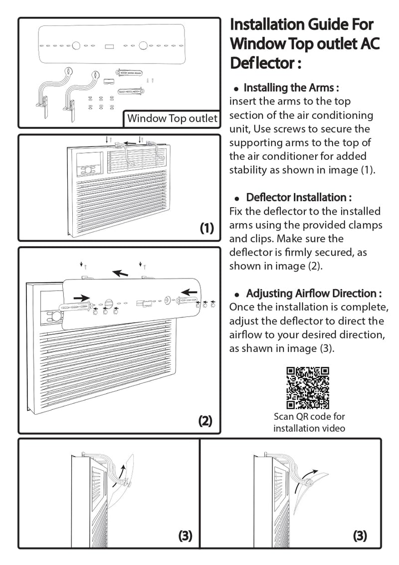 WITFORMS Window AC Air Deflector - 24" Length for TOP VENT Window Units ONLY - Transparent Design - Measure Before Purchase