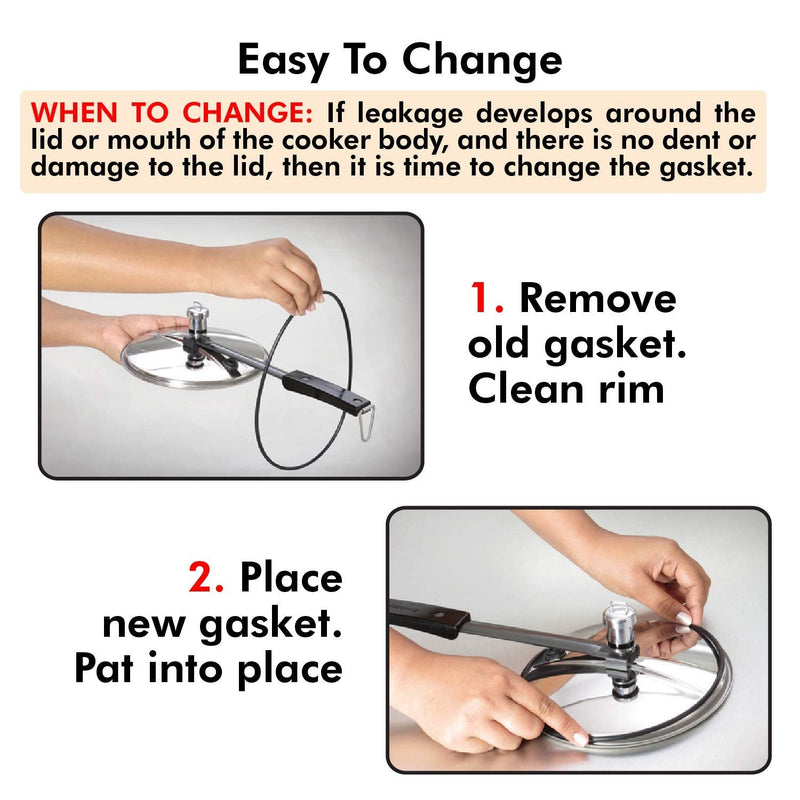 Hawkins A10-09 Gasket Sealing Ring for Pressure Cookers, 2 to 4-Liter, Black 4.2 Quarts