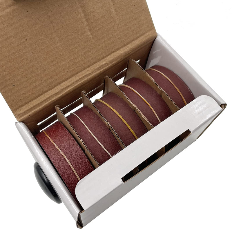 Emery Cloth Roll, 5 Grits Abrasive Sand Paper Set, 150 240 320 400 600 Grit Sandpaper Rolls for Wood Metal Polishing with Dispenser, Each Roll (6M) 5roll 6m