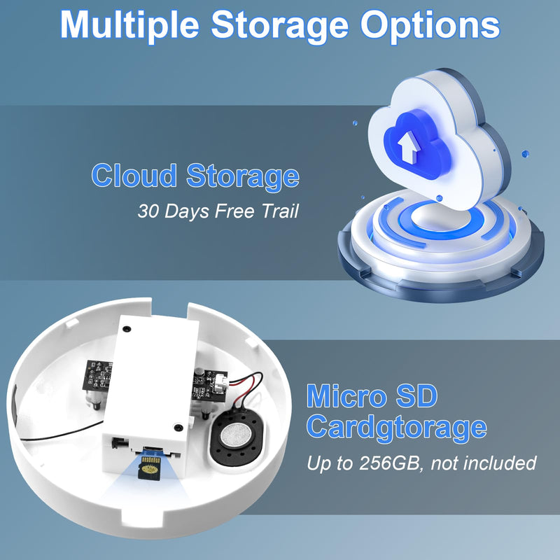 Hidden Camera Smoke Detector Video Small Cam 1080P HD Wireless WiFi Camera with Night Vision & Motion Detection Indoor Security Camera
