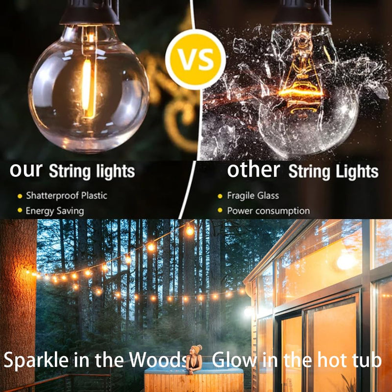 Lampat String Lights, LED 25Ft G40 Globe String Lights with Bulbs-UL Listd for Indoor/Outdoor Commercial Decor 25 FT