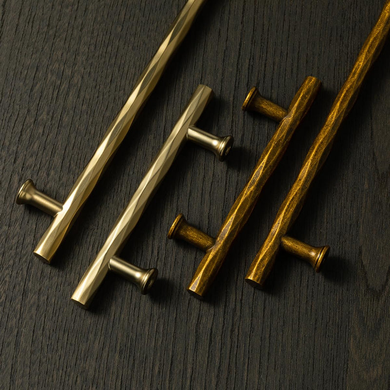 Goo-Ki Rhombus Cabinet Handles Champagne Bronze Drawer Pulls 3" c-c Zinc Alloy Kitchen Cabinet Hardware - 6 Pack Champagne Gold Bar Cabinet Pulls 3"(76mm) Center to Center
