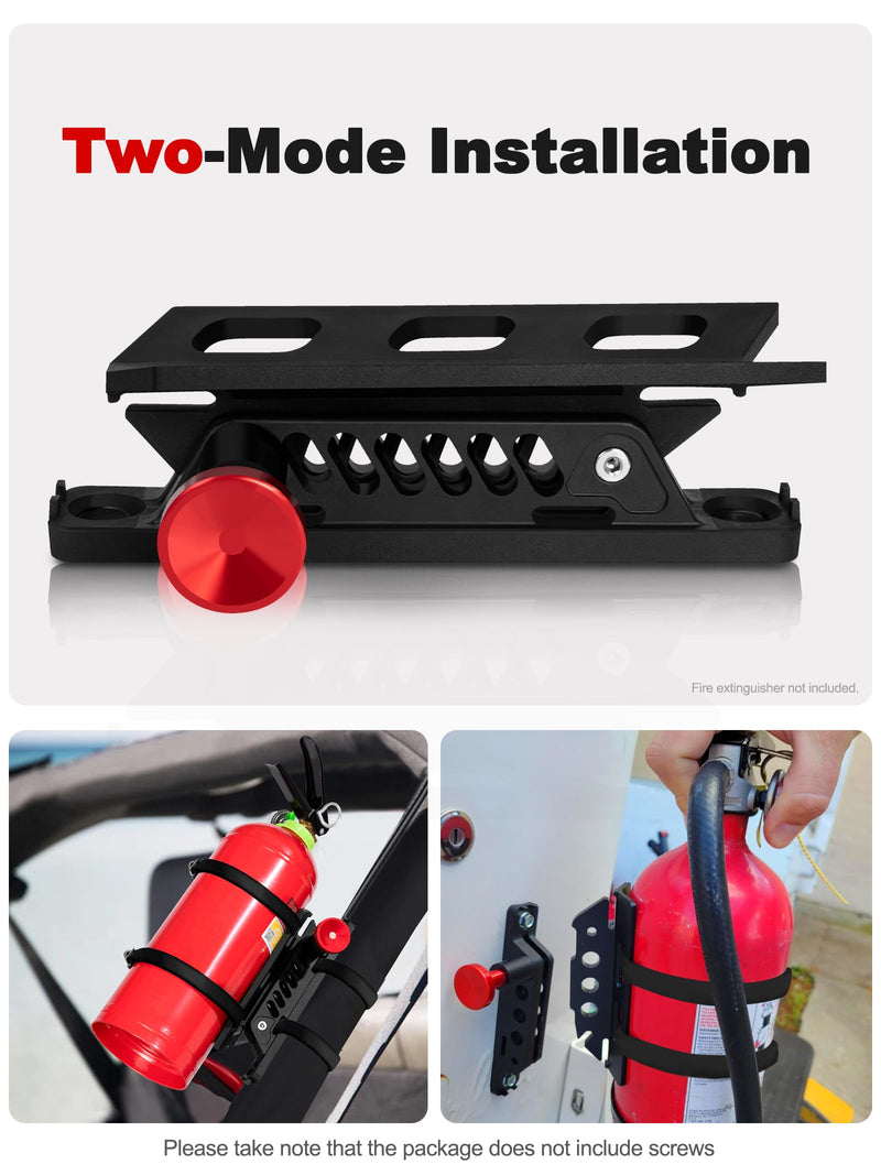 Adjustable Fire Extinguisher Mount, Easy Install on Roll Bar/ Cage Fire Extinguisher Holder, Quick Release Mounting Bracket for Jeep Wrangler JT TJ JKU JK JL UTV Cam-Am X3 Polaris RZR Ranger 1