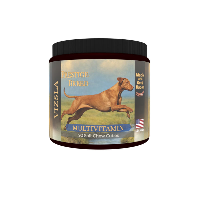 Vizsla Multivitamins, 90 Count, Made in the USA with Real Bacon.