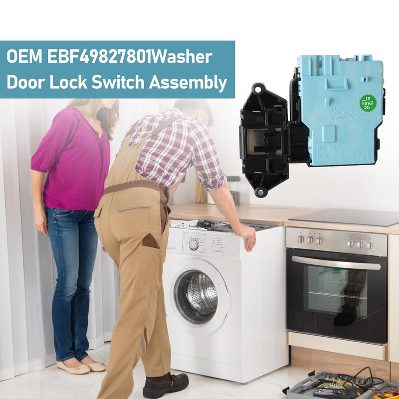 EBF49827801 Washer Door Lock Switch Assembly - Compatible with L-G/Ken-More Washing Machines - Replaces 6601ER1004C, 6601ER1004E, EBF49827802, 1268254