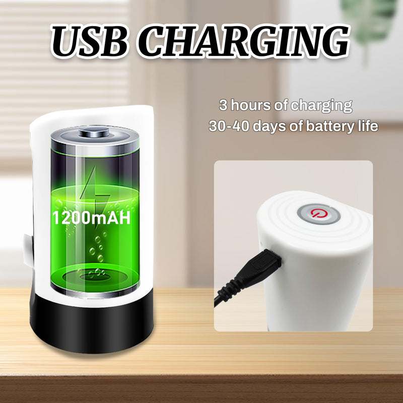Water Dispenser for 5 Gallon Bottle, Portability Electric Water Pump with USB Data Cable,White Automatic Drinking Water Bottle Pump for Travel, Kitchen, Home, Office White