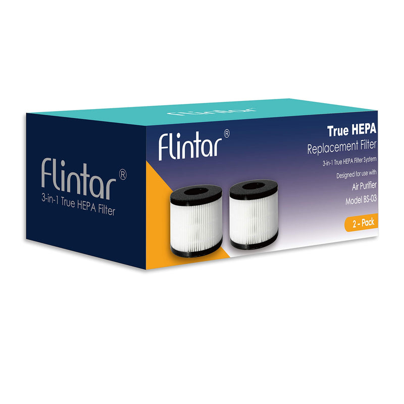 BS-03 Replacement Filter, Compatible with PARTU and SLEVOO BS-03 HEPA Air Purifier, 2-Pack