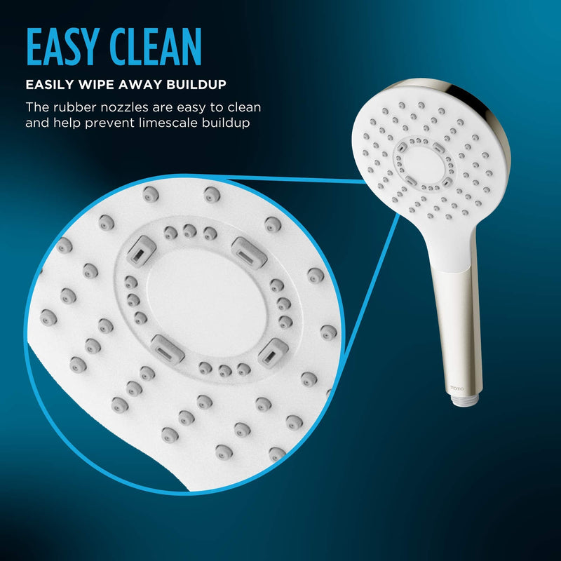TOTO G Series 1.75 GPM Multifunction 4 inch Square Handshower with ACTIVE WAVE, COMFORT WAVE, and WARM SPA, Polished Chrome - TBW02015U4#CP Multi Spray
