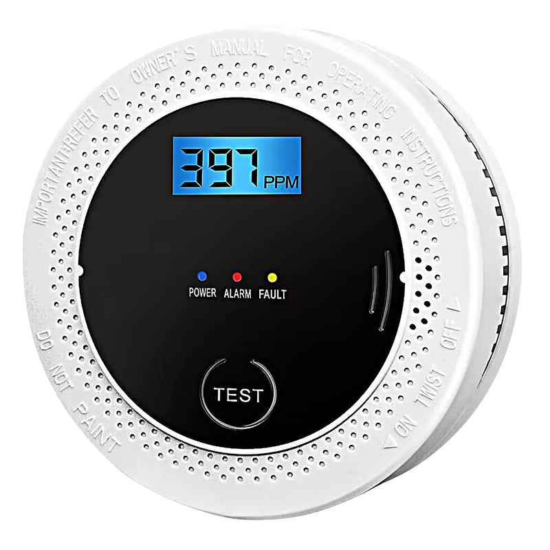 Smoke and Carbon Monoxide Detector Powered by Battery with Digital Display, Dual Alarm Sensor of Smoke and CO,Easy to Install 1 Pack