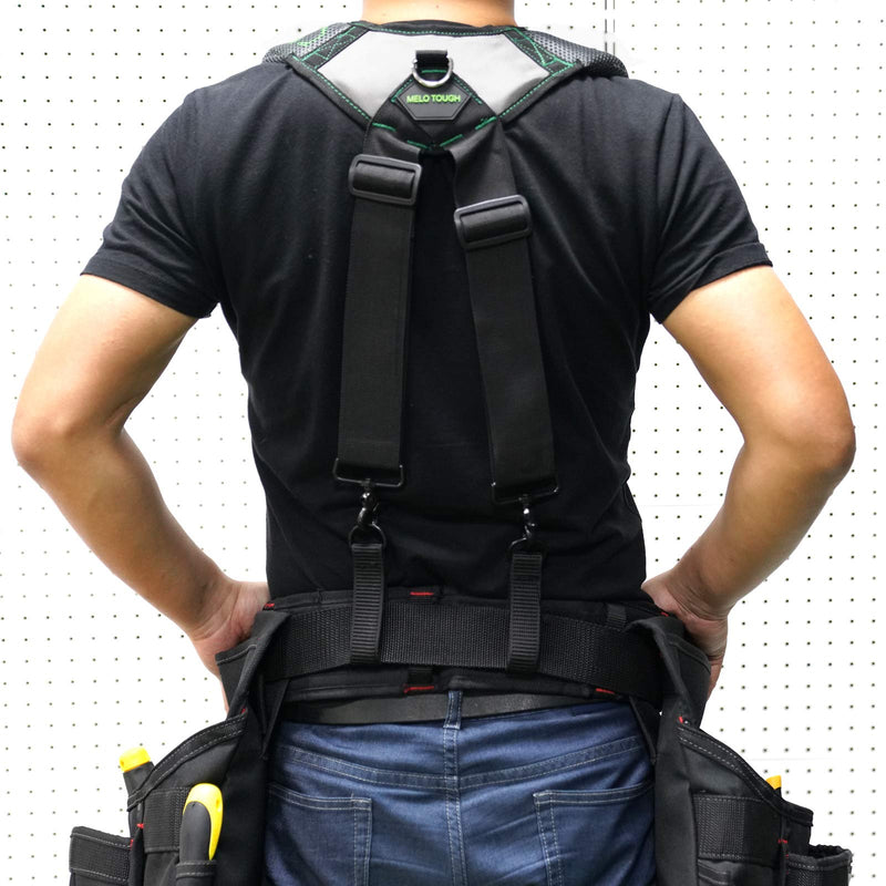 MELOTOUGH Gel Tool Belt Suspenders Work Belt Suspenders with Gel shoulder pad for Electrican/Construction/Farmer (Trigger Snap Hook end work Suspenders) Trigger Snap Hook End Work Suspenders