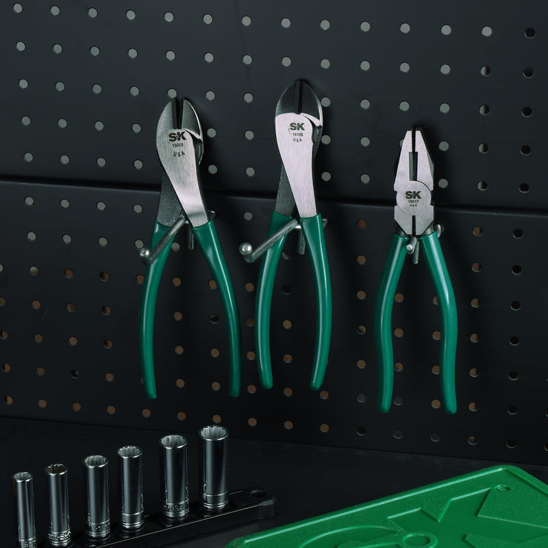 SK Tools USA Heavy Duty Diagonal Cutting Pliers, 8" Long | 16108 Standard Diagonal Pliers