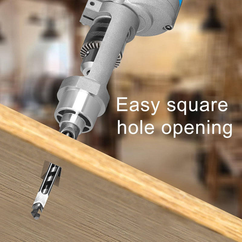 Square Hole Drill Bit Adapter Efficient Woodworking Tool for Mortise and Tenon Joints Aluminum Alloy 38 to 43mm Drill Chucks