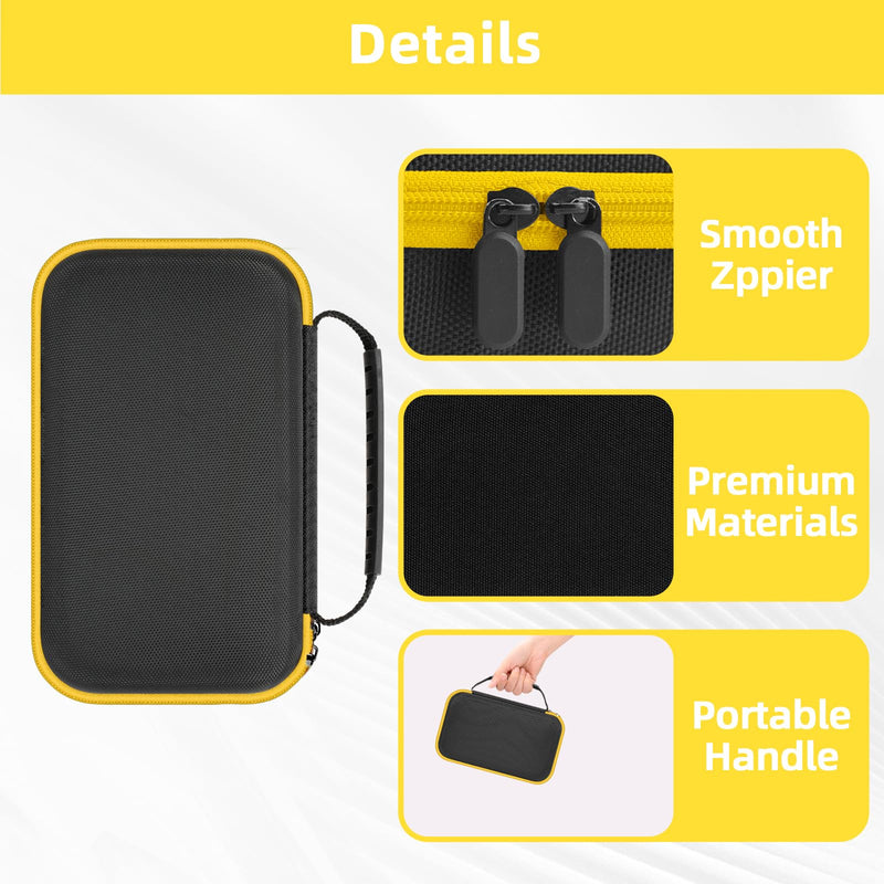 Storage Case for Klein Tools VDV501-851, VDV500-123, VDV226-110, VDV427-300 & Scout Pro 3 Cable Testers - Protective Carry Bag with Mesh Pocket & Elastic Straps -BLACKYELLOW (Case Only)