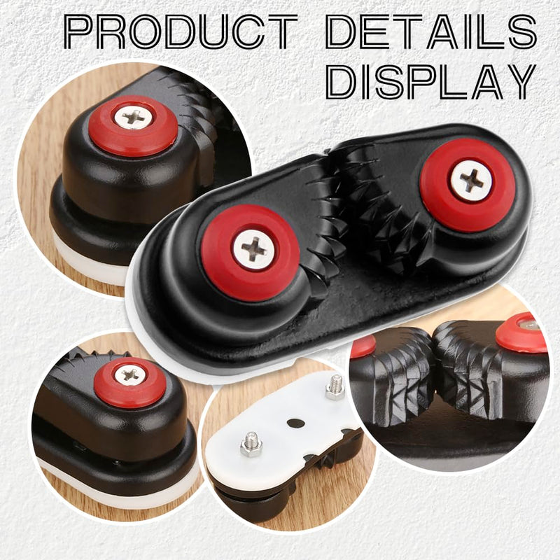 Yetaha 4 Pack Kayak Cam Cleat, Fast Entry Kayak Cleats Marine Aluminum Cam Cleats for Boat Canoe Sailing Sailboat Dinghy Accessories