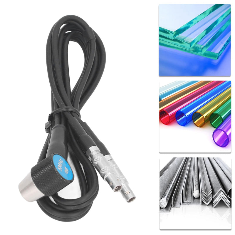 Ultrasonic Thickness Gauge Probe, ABS Standard Transducer Tester Probe 5MHz Dia 8 Smart Sensor Ultrasonic Transducer Probe Replacement Probe for GM130 GM100