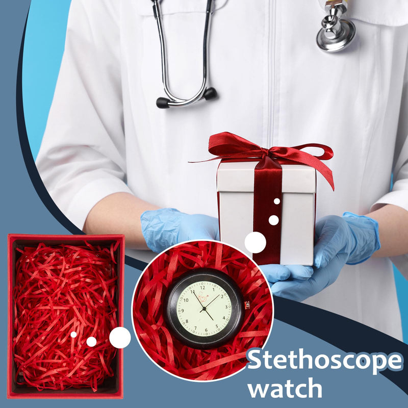 1 Pcs Glow in The Dark Stethoscope Watch Nurse Gift Clip on Pocket Clock with Second Hand 2025 CNA Week Appreciation Accessories for Doctor Clinic Staff (Black) 1 Black