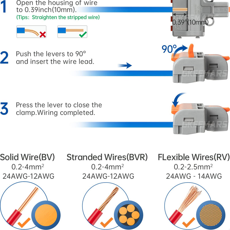 GKEEMARS 10Pcs Mini Electrical Wire Connectors, DIY Splicing into 4/6/8/9/10 Way Butt Terminal Block Connectors (1 in 5 Out, Nylon) 1 in 5 out, nylon