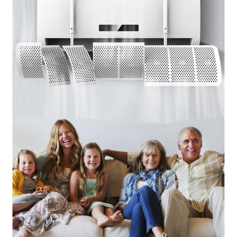 Air Conditioner Deflector,8-Blade 360° Adjustable Mini Split Deflector Anti Direct Blowing Change Wind Direction for Wall Mounted Air Conditioners,White White