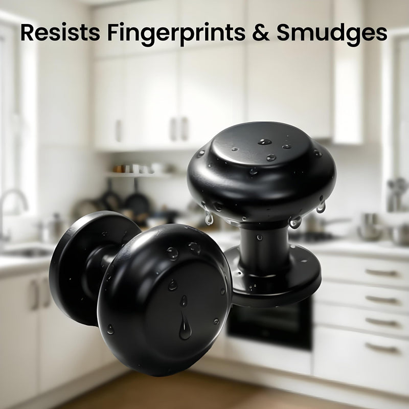 10 Pack Matte Black Cabinet Knobs, Single Hole Round Drawer Knobs, Zinc Alloy Modern Hardware for Kitchen Cabinets, Bathroom Vanity, Dresser, Closet Drawers