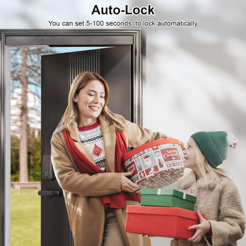 Keyless Entry Door Lock - Fingerprint Door Locks with App Control - Smart Deadbolt for Front Doors - Biometric Security, Auto-Lock&One-Touch-Lock, IP54 Waterproof, Easy Install Fingerprint Door Lock