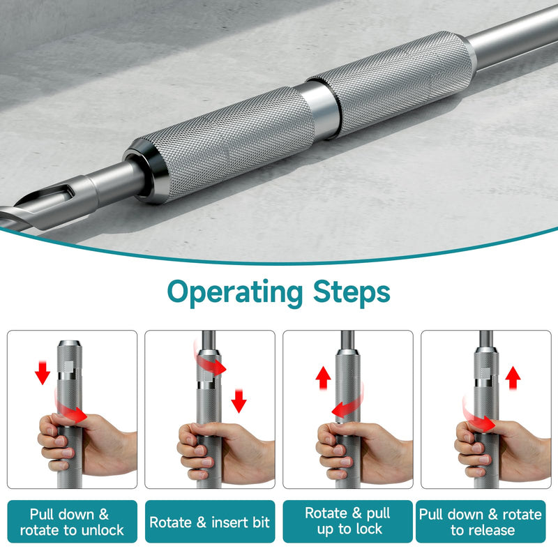 7.56 Inches Long SDS Max to SDS Max Adapter, for Rotary Hammer Adapted Tools, Extension Shaft, Drill Bit, Hole Saw