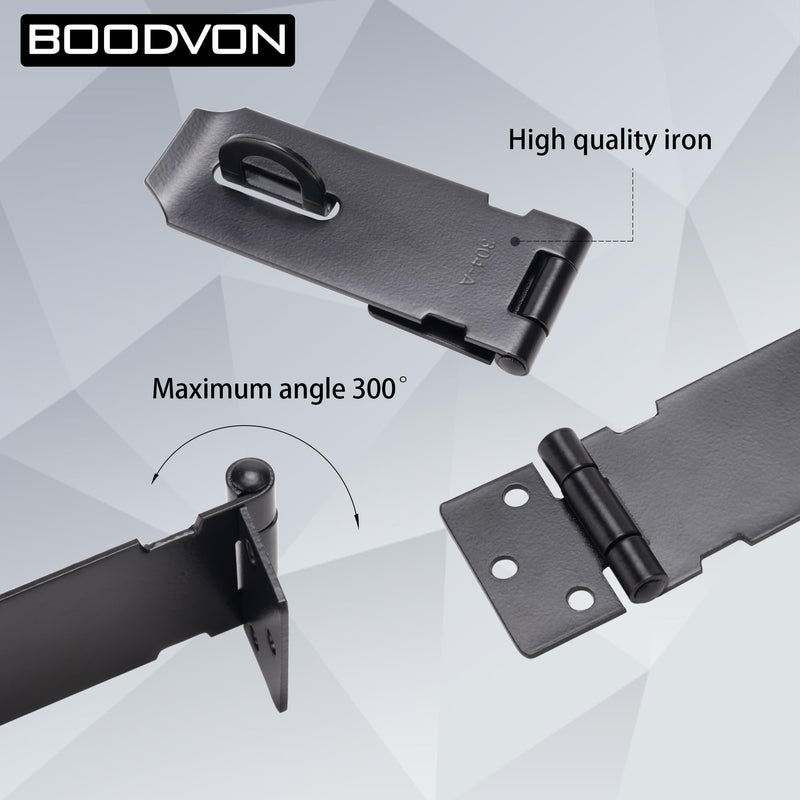 Door Lock Hasp Latch, Iron Safety Packlock Clasp Hasp Lock Latch, Extra Thick Gate Lock Hasp with Screws Brushed Finish 1 Pack(3 Inch) 3 Inch