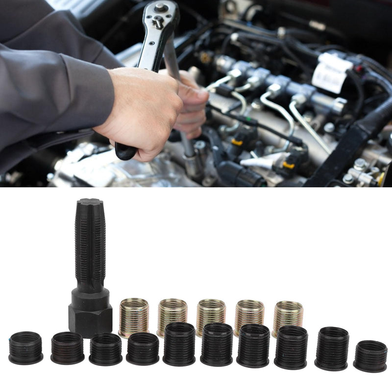 M14X1.25 Spark Plug Tap Plug Repair Tool, Thread Repair Set, M14X1.25 High Durability Spark Plug Thread Repair Tool Screw Tap Portable Carbon Steel Rethread Kit