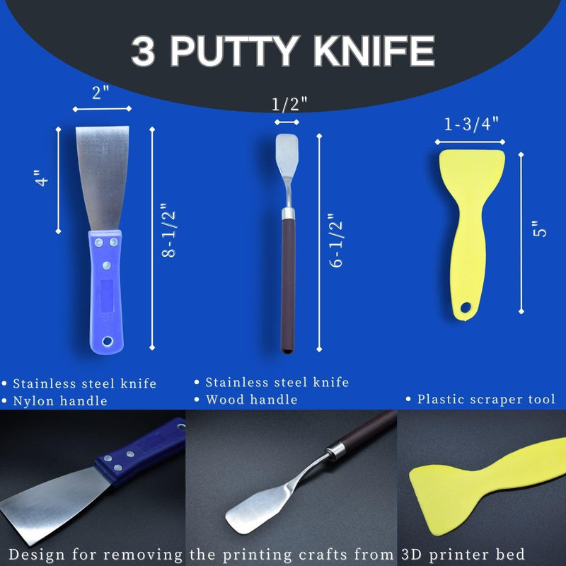 3D Printer Tool Kit, 24pcs 3D Printer Nozzle Cleaning Tool Removal Tool Kit, Wire Brush, Wire Flush Cutter, Scraper Knife, Diamond Files, Tweezer, Putty Knife for 3D Printer, Model Building