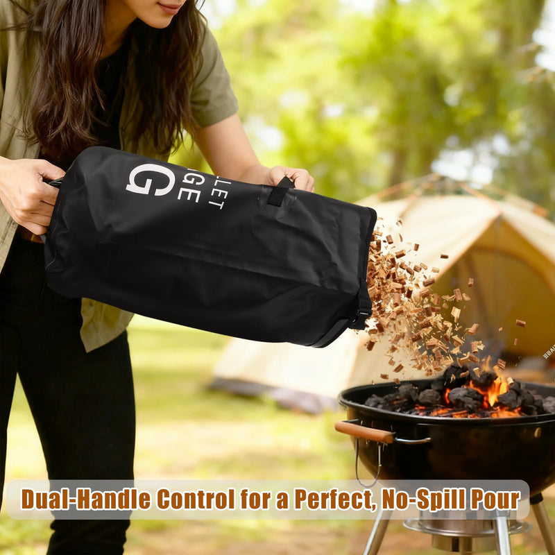 22LB Waterproof Wood Pellet Storage Bag-Dual Handles, Label Pocket(1 Pack) 22LB-Black 1